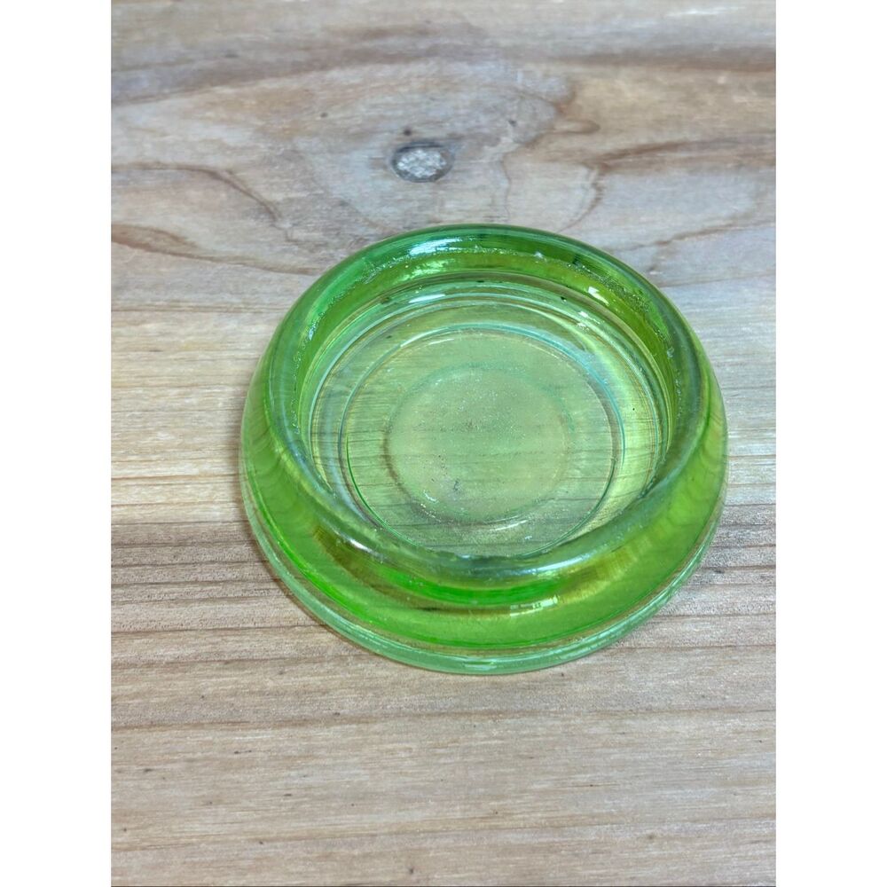 vintage green uranium glass furniture caster